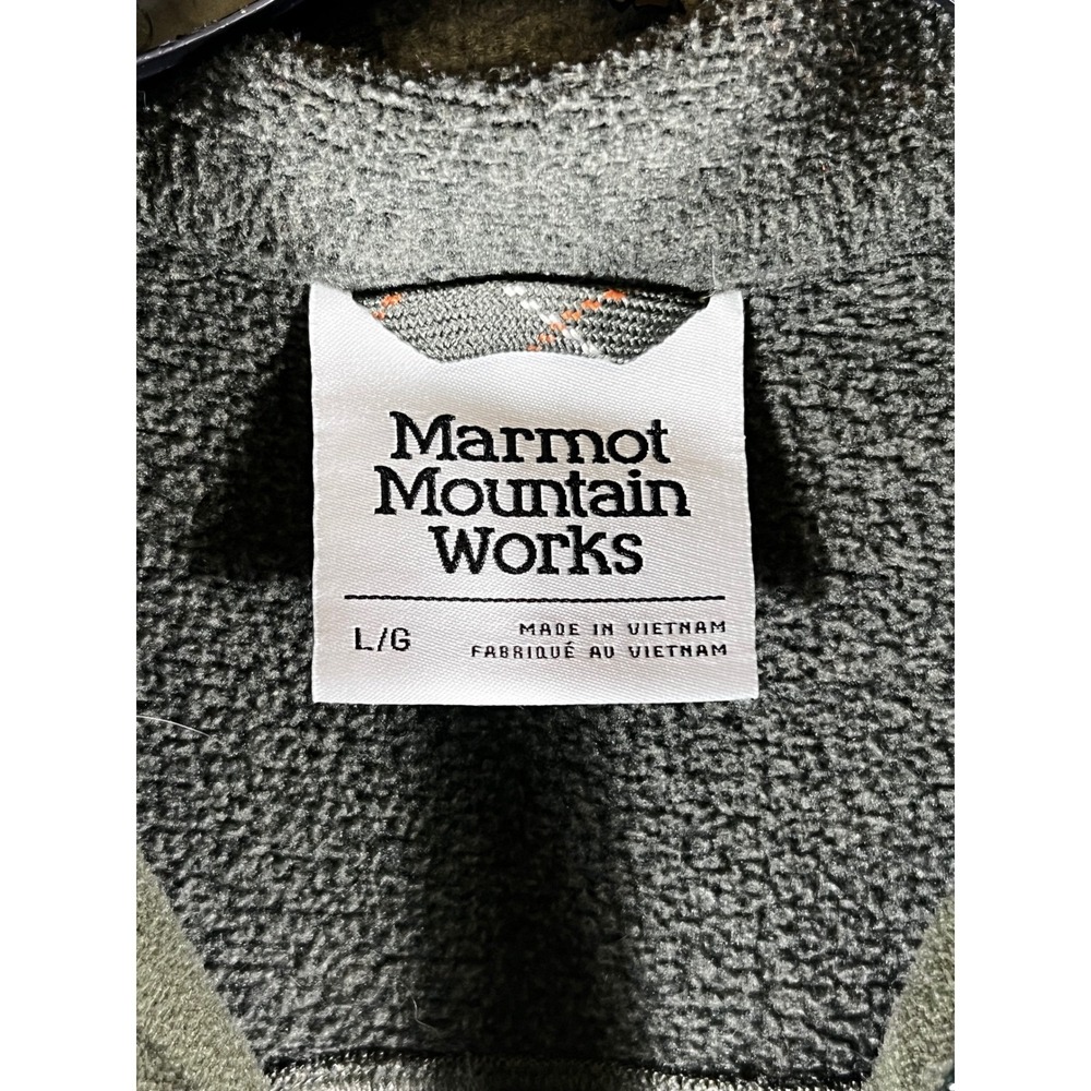 Marmot Mens Quarter Zip Fleece Pullover Olive Green Large L Heathered - Picture 3 of 9